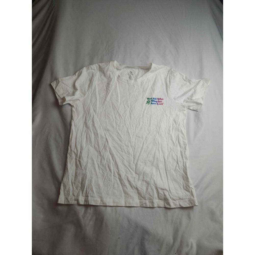 Converse Exploration Team Graphic T-Shirt White Rainbow Not All Who Wander Large